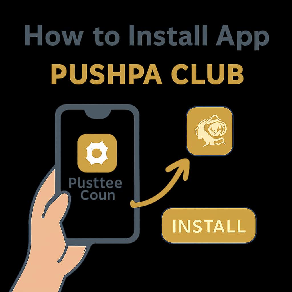 Illustration for the installation process of Pushpa Club App.