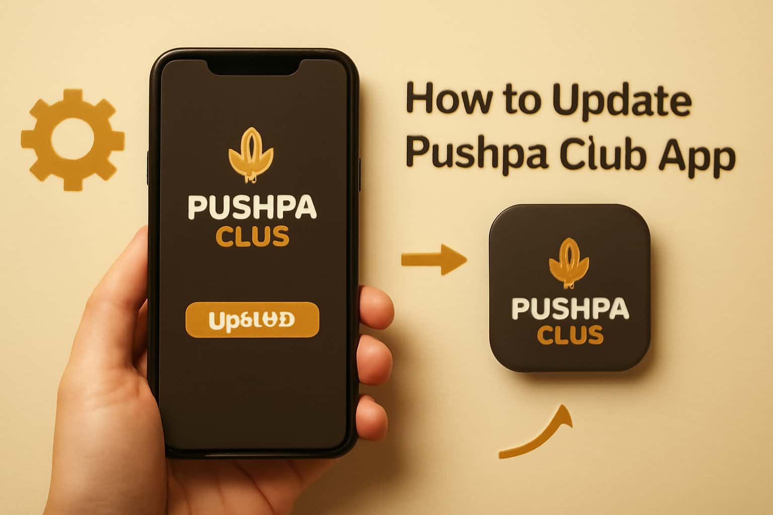 An illustration showing the push notifications for app updates for Pushpa Club.