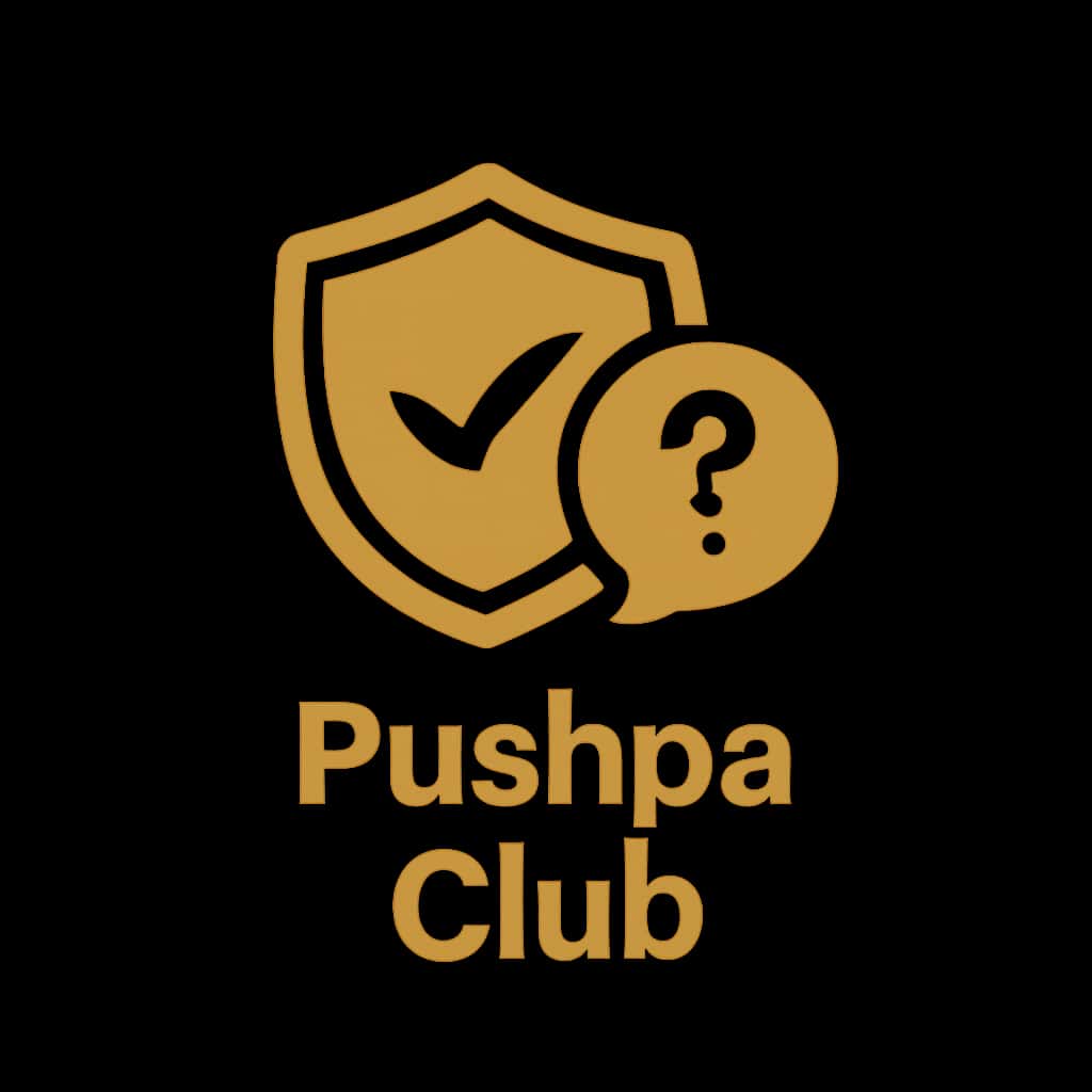 A badge icon symbolizing the security measures of Pushpa Club app.