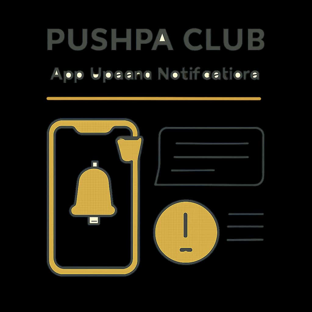 An educational diagram illustrating Pushpa Club App Update Notifications with a focus on clarity.