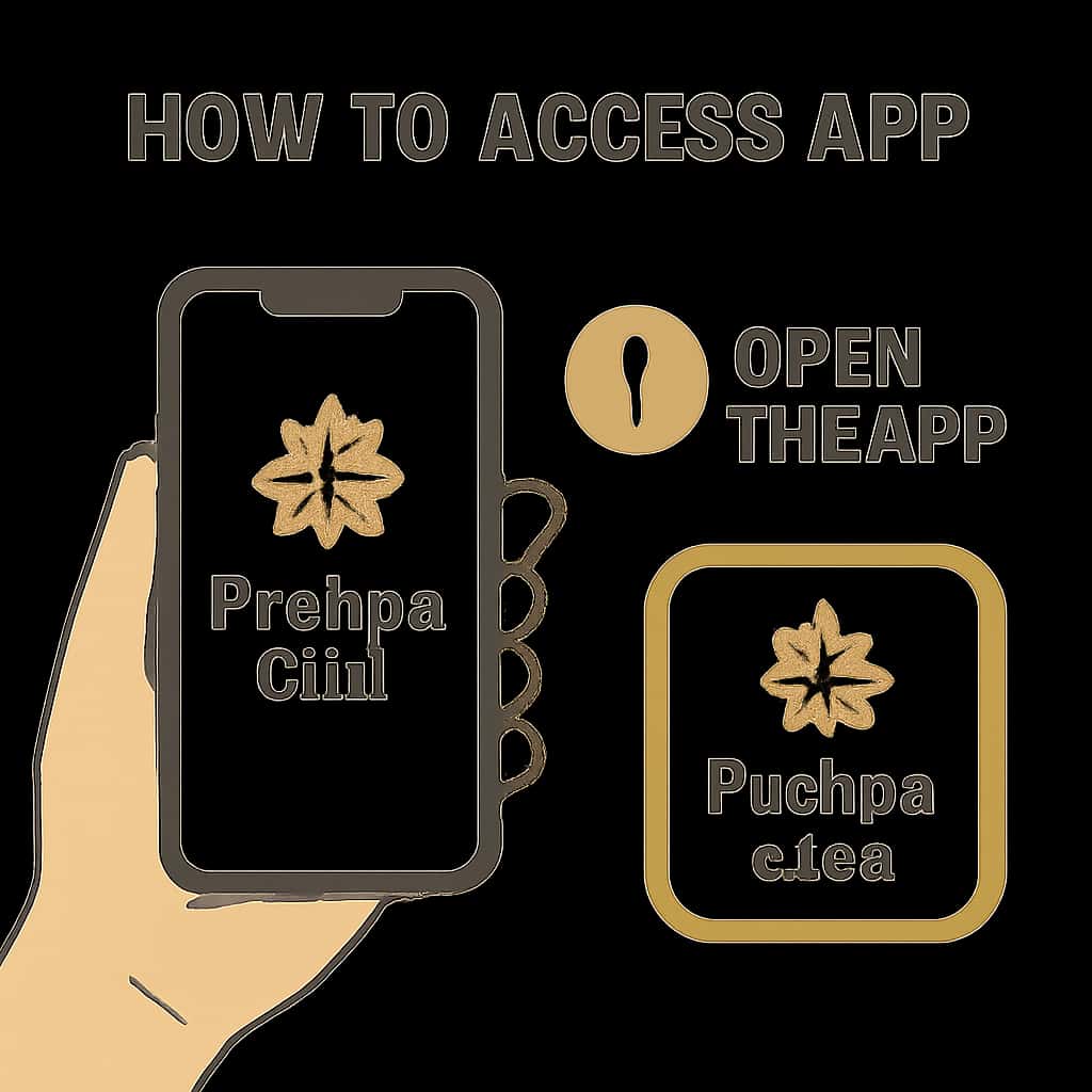 Illustration demonstrating the features and access points of Pushpa Club App.