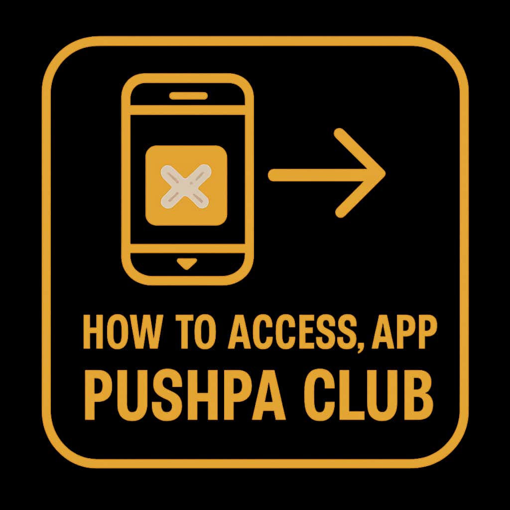 Icon representing guidance on accessing Pushpa Club App.